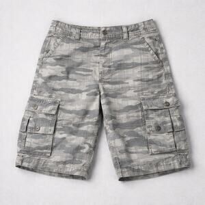 Levi’s Squad Cargo Shorts Mens W29 Gray Camo Utility Military Pocket Streetwear